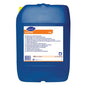 A large blue plastic container labeled "Diversey Suma Des T30, bleach component" from Diversey Deutschland GmbH & Co. OHG features a white multilingual label and a capacity of 20 liters.
