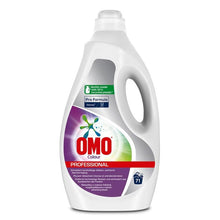A white 5L bottle of Omo Professional Colour Liquid Laundry Detergent from Diversey Deutschland GmbH & Co. OHG, with a handle and labels: "Pro Formula", "71 Washes" and "Bottle made from recycled plastic" in purple, green, and red.