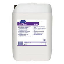 A 20-liter canister of "Clax Rust, rust remover" from Diversey Deutschland GmbH & Co. OHG, suitable for industrial use to remove rust on metal surfaces, with a multilingual label, barcode, handle, and dark cap.