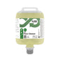 A 2-liter plastic container of SURE Floor Cleaner, floor cleaner from Diversey Deutschland GmbH & Co. OHG, with product information, usage instructions, Green Nature graphic, including a safe dispenser cap; formula is plant-based, biodegradable.