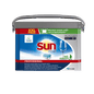 A plastic bucket of Sun Professional All in 1 Tabs for the dishwasher from Diversey Deutschland GmbH & Co. OHG, XXL pack with 200 tabs, 70% natural ingredients, Ecolabel certified; bucket made from recycled plastic.