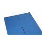 A flat, blue plastic film - like that of EMIL DEISS KG (GmbH + Co.) DEISS 10122 - 900x1100x0.07 mm blue (carton, 200 packs) - shows black recycling warning symbols and the number 65 on a solid white background; ideal for waste disposal.