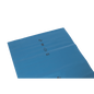 The close-up of a blue plastic sheet DEISS 10128 from EMIL DEISS KG (GmbH + Co.), size 700x1100x0.2 mm, often used for garbage bags, shows black printed recycling symbols and the number 65 on a white background.