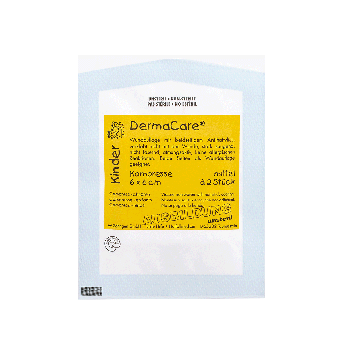 DermaCare® Children's Practice Compress, 2-pack, 6x6 cm, non-sterile