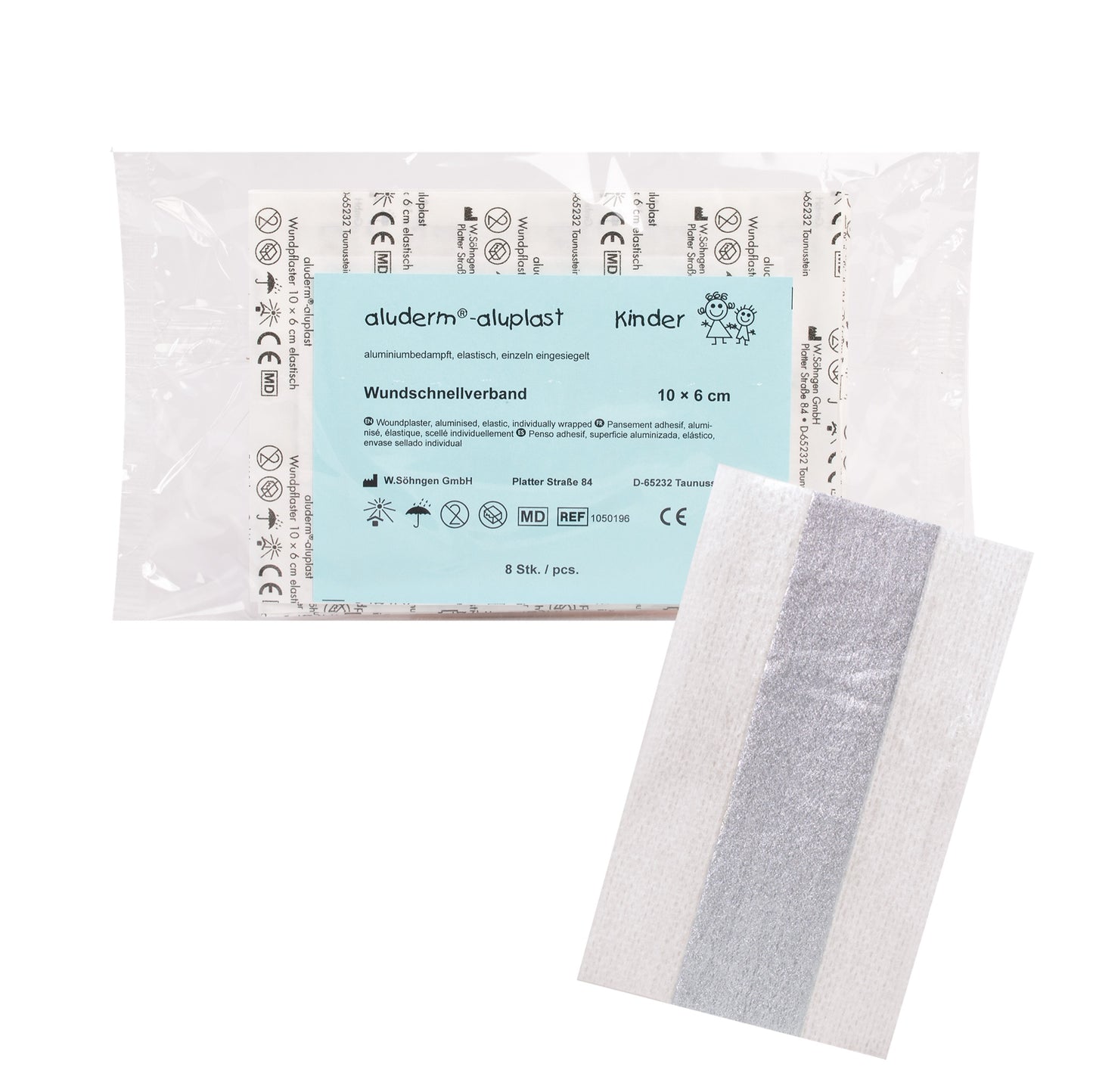 aluderm®-aluplast Elastic Children's Band-Aid Set, 8 pieces, 10 x 6 cm