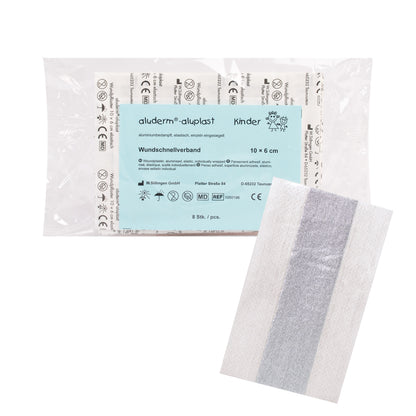 aluderm®-aluplast Elastic Children's Band-Aid Set, 8 pieces, 10 x 6 cm