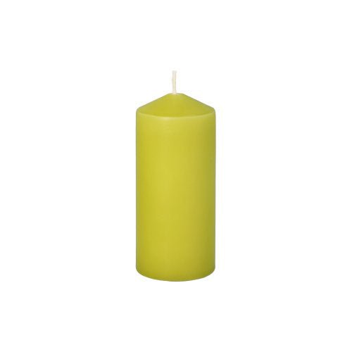 The Starpak 10 pillar candles (Ø 40 mm, 90 mm) from Starpak stand with a flat base and pointed end against a white background – perfect for romantic moments thanks to their long burning time.