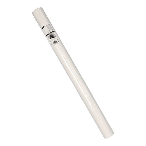 A single roll of Starpak tablecloth, foil 50 m x 80 cm white (1 roll) is displayed with a product label at the top against a plain white background.
