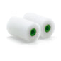 Two Nölle Profi Brush Mini Paint Rollers Fine 5.5 cm / Ø 35 mm by Nölle Profi Brush Bürsten- & Pinseltechnik e.K. with green plastic cores stand side by side on a white surface - perfect for professional painting on smooth surfaces.
