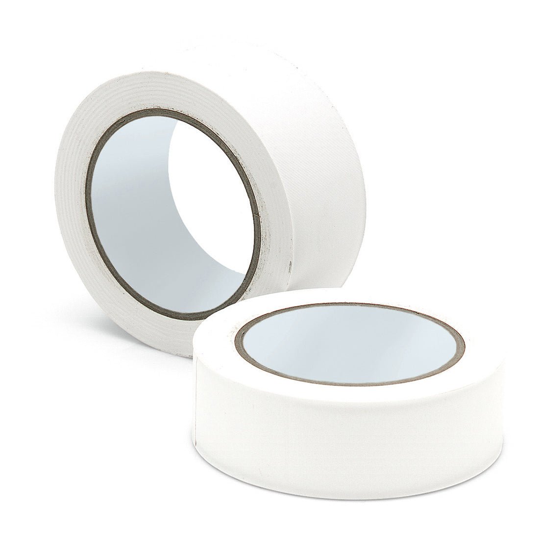 Two rolls of Nölle Profi Brush cleaning tape 50 mm soft PVC adhesive tape from Nölle Profi Brush Brush & Paint Technology e.K. are depicted on a white background - one upright, the other flat, with the tape ends not visible.