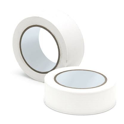 Two rolls of Nölle Profi Brush cleaning tape 50 mm soft PVC adhesive tape from Nölle Profi Brush Brush & Paint Technology e.K. are depicted on a white background - one upright, the other flat, with the tape ends not visible.