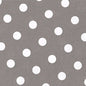 The 20 napkins from PAPSTAR GmbH are gray, 3-ply, 40 x 40 cm with evenly distributed white dots and a textured border design.