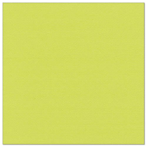 A square napkin from the PAPSTAR "ROYAL Collection" (40 x 40 cm, green) of the PAPSTAR GmbH with fine woven texture and solid light yellow-green on a white background.