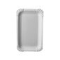The PAPSTAR 250 plate "pure" square white is a rectangular white disposable plate with raised edges and ribbed corners, made from eco-friendly virgin fiberboard by PAPSTAR GmbH, depicted on a solid white background.