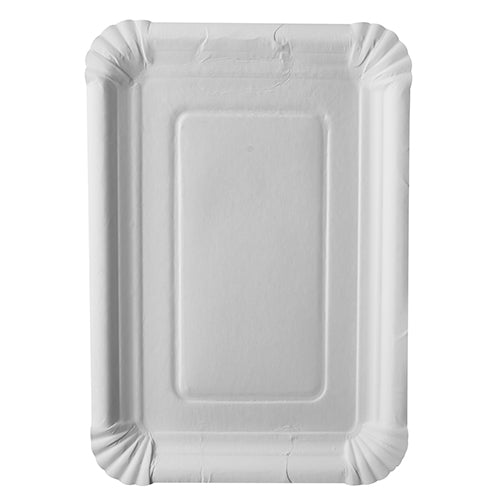 The PAPSTAR 250 plate "pure" square from white cardboard from PAPSTAR GmbH is made of eco-friendly virgin fiber board, has raised edges, and a simple, patternless design with slightly indented sides.