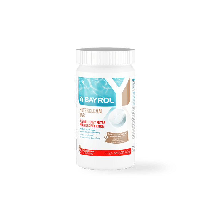 BAYROL Filterclean Tab 1 kg chlorine tablets for dual disinfection of sand filters | Can (1 kg) 