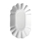 The oval white disposable plate "pure" from PAPSTAR GmbH (PAPSTAR 250 bowls) is FSC-certified, has a ribbed edge, and is depicted from above on a plain-colored background.