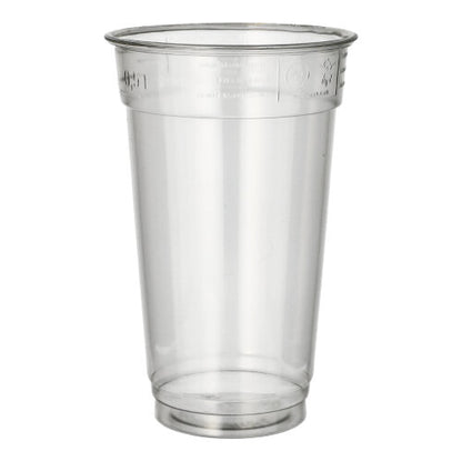 The Starpak 50 drinking cup "Hurricane" made of crystal-clear PET is presented against a plain white background. The tall To-Go cup from Starpak has slightly conical sides and a rounded upper rim.