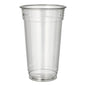 The Starpak 50 drinking cup "Hurricane" made of crystal-clear PET is presented against a plain white background. The tall To-Go cup from Starpak has slightly conical sides and a rounded upper rim.