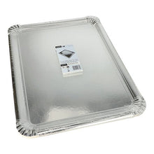 Starpak 10 Serving Plates, rectangular, 34 x 45.5 cm, silver – PET-coated cardboard – in a convenient 10-pack with product label; ideal for stylishly arranging and presenting your food.