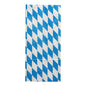 The Starpak 100 chicken bag is a rectangular bag made of paper with aluminum lining, featuring a diagonal diamond pattern in alternating rows of blue and white, made from eco-friendly materials.