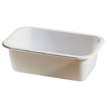 The CPET Take-Away small White CPET from Duni GmbH is a small, rectangular white plastic container with rounded corners, depicted empty on a white background. It has a simple design and is microwave safe.