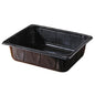 The PP Tray 1/2 GN Black PP 325x265 from Duni GmbH is a rectangular black food tray with raised edges and a flat bottom, ideal for catering or gastronomy, depicted on a white background.