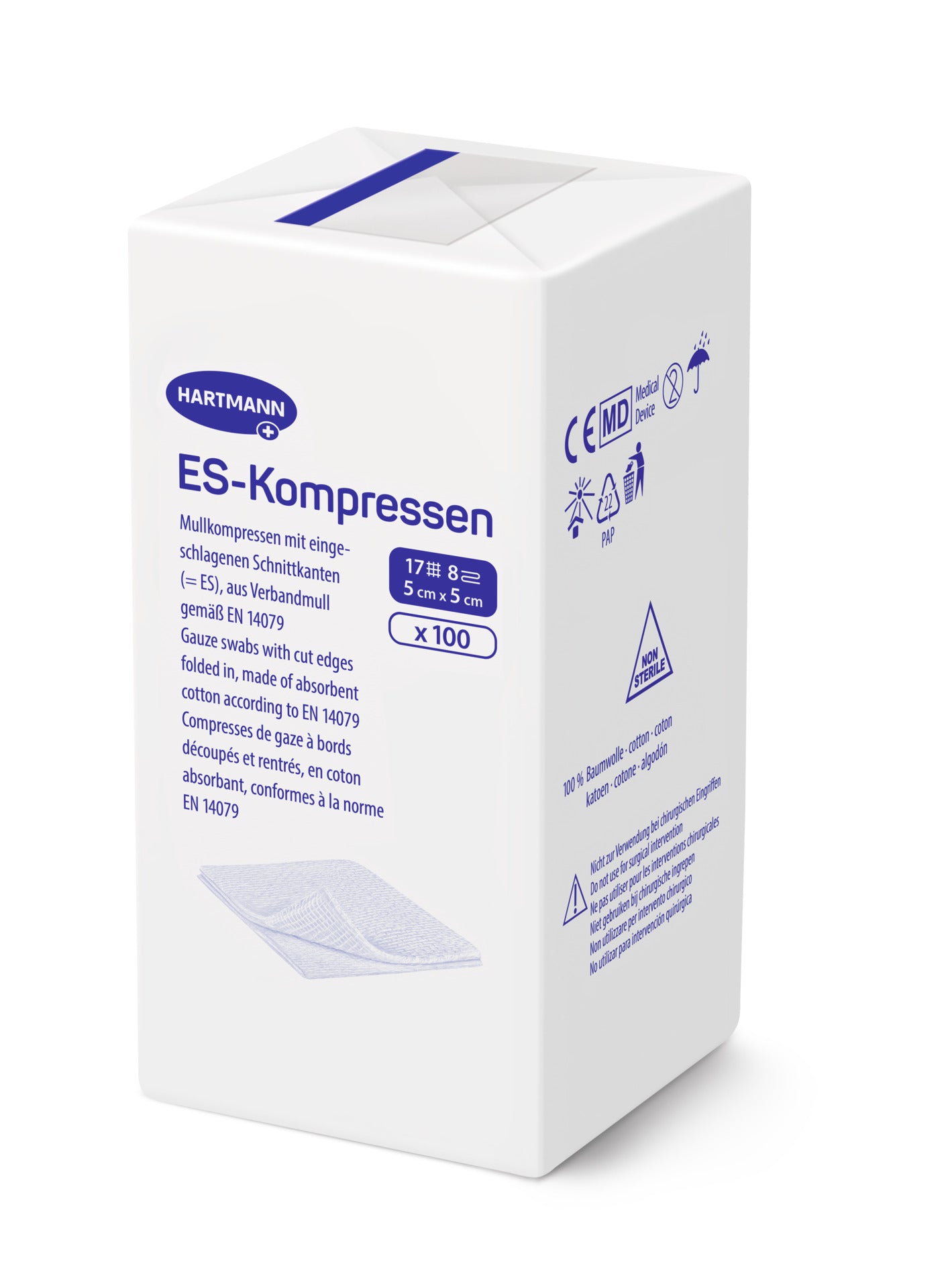ES compresses various sizes, non-sterile - 5 x 5 cm | Pack (100 pieces)