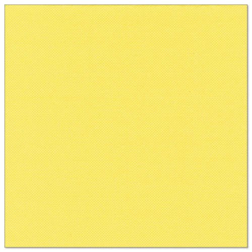 A square, solid-colored yellow napkin - PAPSTAR 50 "ROYAL Collection" napkins 1/4-fold 40 x 40 cm by PAPSTAR GmbH - is depicted against a white background, evenly colored and free of any patterns or markings.