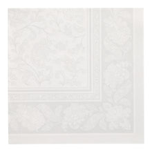 PAPSTAR 50 napkins "ROYAL Collection" 1/4-fold, 40 x 40 cm, white paper napkins from PAPSTAR GmbH with embossed floral and paisley pattern on the edge and in the middle for a delicate, textured look.