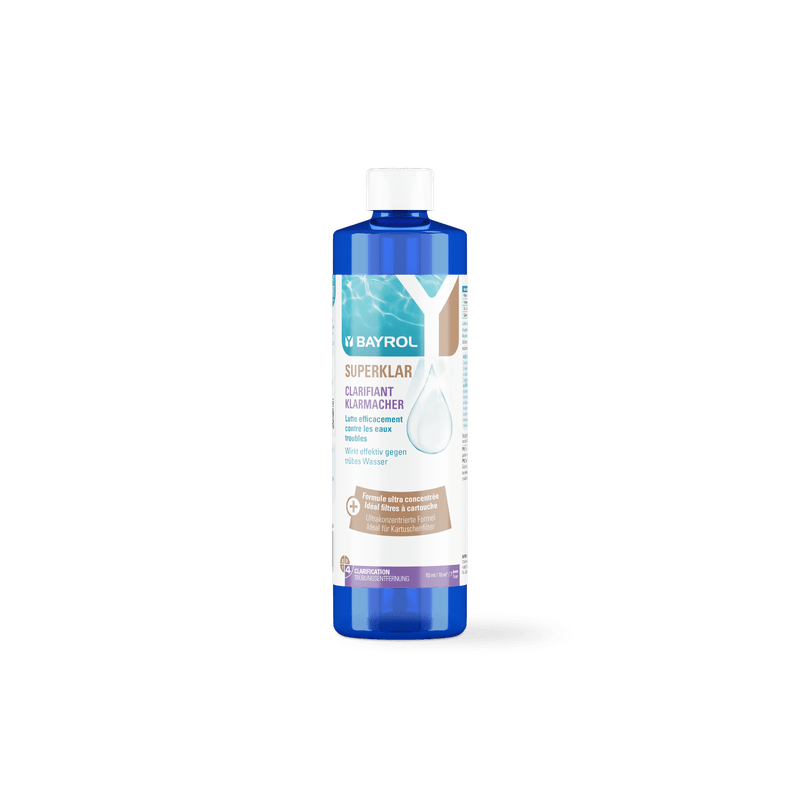BAYROL Superklar 0.5 L Liquid Concentrate with Clarifying Effect | Bottle (500 ml) 