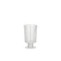 The Starpak 20 white wine stemmed glasses, made of crystal-clear polystyrene, stand out for their elegant design, reminiscent of classic white wine glasses. The glass rests on a wide base with a short stem against a neutral white background.