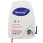 The J2000 dosing station complete from Diversey Deutschland GmbH & Co. OHG is a mixing spray device for two products with a multilingual manual, control button, temperature display, lever, and red nozzle for precise dosing.