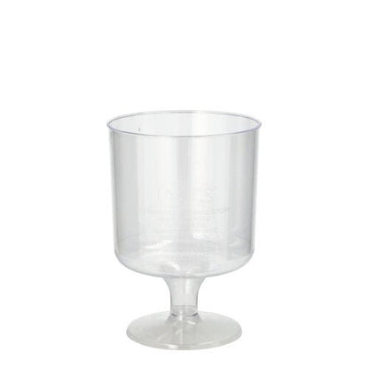 A set of 10 transparent, one-piece Starpak stem glasses for red wine (PS, 0.2 l, Ø 7.2 cm, 10 cm high) stands upright against a plain white background. Delivered in shrink wrap.