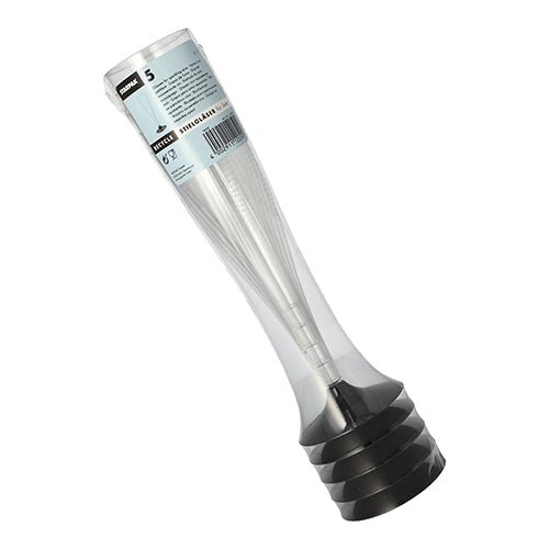 A transparent shrink wrap from Starpak contains 5 champagne glasses (PS, 0.1 L, Ø 5 cm, 17.5 cm) with a stem. The crystal-clear set is labeled on top and ideal for gifting or festive occasions.