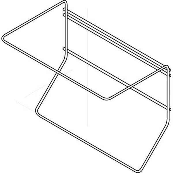 Sublime view: Simple wireframe canister holder 1 x 5 liters made of stainless steel by Diversey Deutschland GmbH & Co. OHG, with open sides and two top rods - ideal for efficient storage of a 5-liter canister.