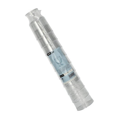 Starpak 10 stem glasses for red wine (0.2 l, Ø 7.2 cm, 10 cm height) made of clear PS, one-piece and wrapped in shrink wrap – perfect as elegant red wine glasses.