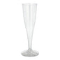 The Starpak 10 stem glasses for champagne, crystal clear and one-piece (0.1l, Ø 4.8 cm, 19.9 cm), placed upright against a white background, add a touch of elegant glass culture to any celebration.