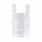 A transparent Starpak 250 shirt carrier bag (HDPE, 48x22x12 cm) knot bag with handles lies flat on a plain white background.