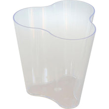 A clear, wavy plastic container from Duni GmbH, ideal for storing the Organic Puzzle, large 64x64x68 cm - Transparent design | Pack (68 pieces). The empty container is depicted on a plain white background.
