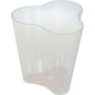 A clear, wavy plastic container from Duni GmbH, ideal for storing the Organic Puzzle, large 64x64x68 cm - Transparent design | Pack (68 pieces). The empty container is depicted on a plain white background.
