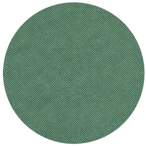 The round, green PAPSTAR paper tablecloth with damask embossing (50 m x 1 m) from PAPSTAR GmbH shows a geometric pattern with diagonal lines and diamonds for a subtle 3D effect – ideal for festive occasions.