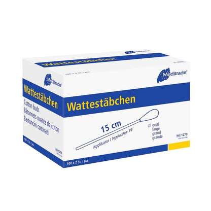Cotton swabs, sterile packed, length: 15 cm