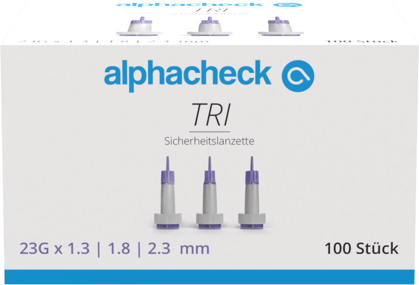 Alphacheck TRI safety lancets 23G | Pack (100 pieces)