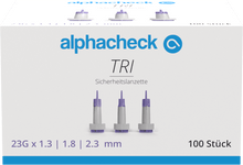 Alphacheck TRI safety lancets 23G | Pack (100 pieces)