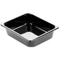 The CPET tray 1/2 GN Black CPET 325x265 from Duni GmbH is a black rectangular baking dish with a silver glossy edge, ideal for professional catering, pictured against a white background.