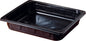 The Duni GmbH PP Tray 1/2 GN Black PP 325x265 is a black, rectangular food tray with flat sides and a smooth interior, ideal for gastronomy or catering, depicted on a white background.