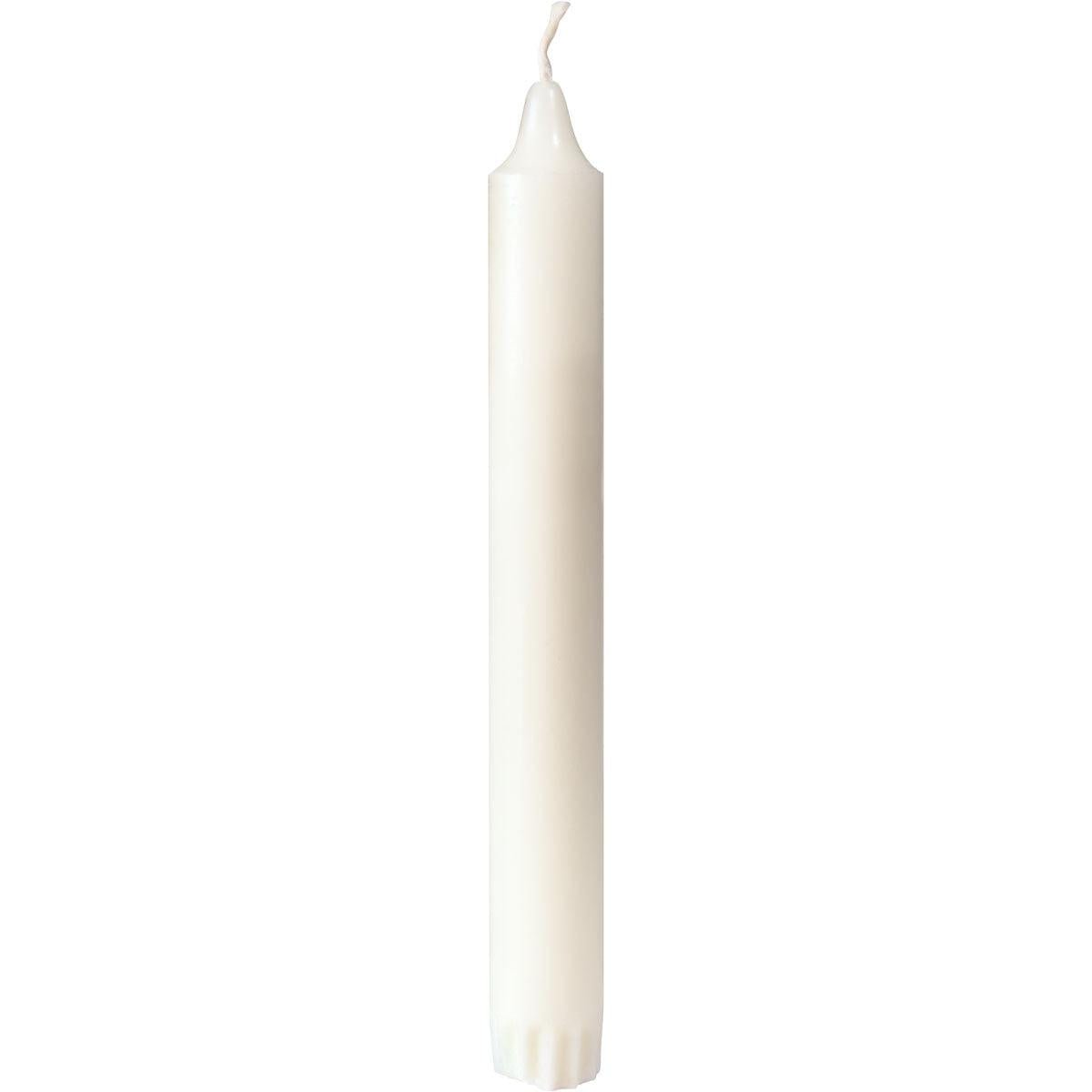 A pack of 30 white crown candles (200x22 mm, 100% stearin, 7h burning time) from Duni GmbH stands upright against a white background.