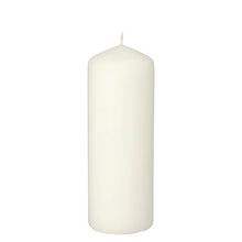 A Starpak pillar candle with an extra-long burn time (Ø 60 mm, 165 mm, white) stands upright against a white background and offers long-lasting enjoyment.