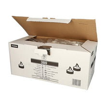 A white display box with the Starpak brand shows several tealights when the lid is open. The label reads "Starpak 380 tealights Ø 39 mm · 15 mm white" and indicates that the box contains 380 tealights.